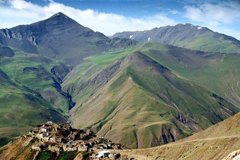 A group of mountains in Azerbaijani.