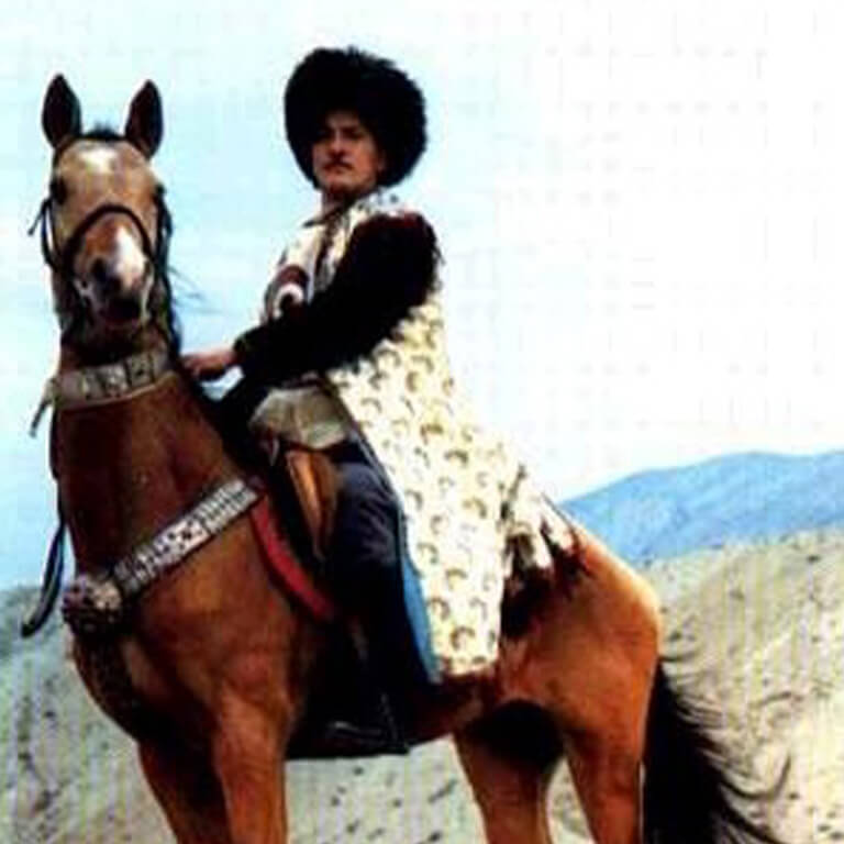 A man riding a horse.