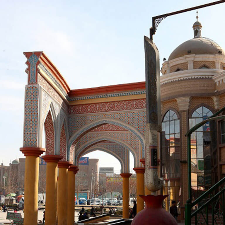 A street view of some buildings in Kashgar.